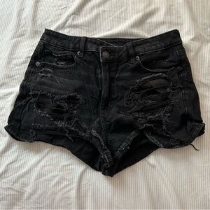 American Eagle High Waisted Black Mom Shorts
